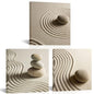 Artsbay 3 Piece Canvas Wall Art Zen Stone and Sand Giclee Print Artwork Calm Peaceful Still Life Picture Painting Modern Spa Room Wall Poster Decor Framed for Home Office Bedroom Bathroom Decoration