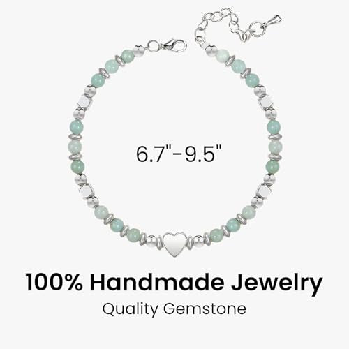 2026 Graduation Gifts, Handmade Stone Heart Bracelet High School College Grad Memento for Daughter Granddaughter Friend, With Elegant Gift Box and Card