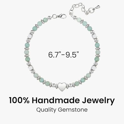 2026 Graduation Gifts, Handmade Stone Heart Bracelet High School College Grad Memento for Daughter Granddaughter Friend, With Elegant Gift Box and Card