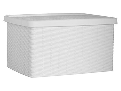 Stefanplast Elegance Storage Box, White, 29 x 39 x 21 cm - color: White, size: 29 x 39 x 21 cm