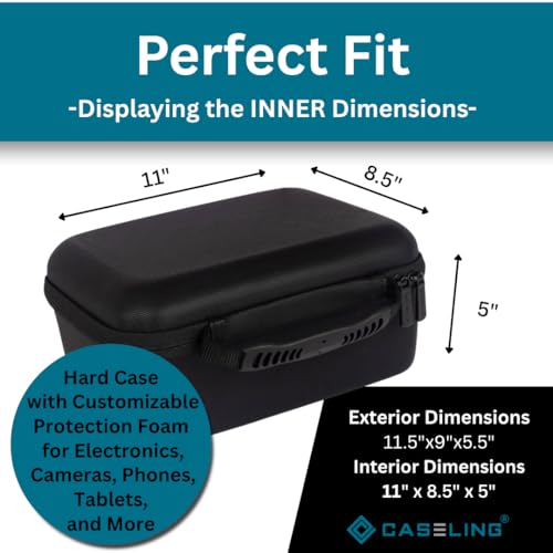 Protective Hard Case With Customizable Foam - Lightweight Hard Shell Case for Electronics, Cosmetic, Makeup & More - EVA Protection (11" x 9" x 5.5") - size: 11" x 9" x 5.5"