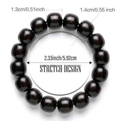 Meditaiton Men Beaded Bracelets, Handmade Sandalwood Mala Beads, Buddhist Prayer Red Wood Bracelets, Comfortable for Daily Wear Yoga Gift for Men - color: 13x14mm Bead