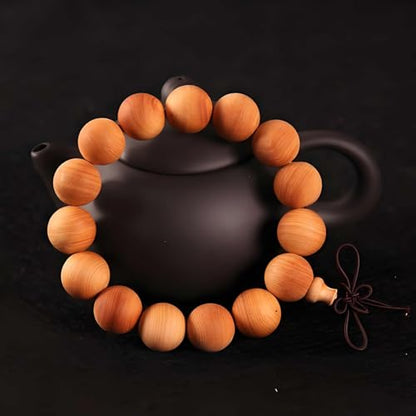 Zen Dear Unisex Thuja Sutchuenensis Wood Beads Wooden Bracelet Necklace Prayer Mala Wristband Bracelet - style: 15mm 15 Beads
