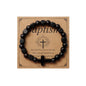 MILAKOO Wooden Bracelet with Black Stainless Steel Cross Charms Bead Christian Gifts for Women Men - color: B1