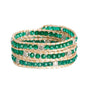 YGLINE Natural Stone Wrap Bracelet for Women Boho Bracelets Healing Crystal Beaded Bracelet Adjustable 3/5 Wraps Bracelet Handmade Birthday Gifts for Women - color: green crystal-3w