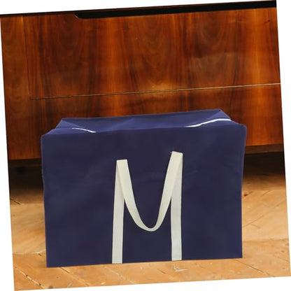 KOMBIUDA Folding Large Storage Bag Versatile Comforter Container for Clothes Quilts Sundries Space Saving Non Woven for Travel Moving Gym Use Navy Blue