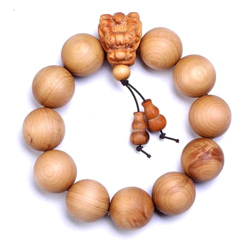 Zen Dear Unisex Thuja Sutchuenensis Wood Beads Wooden Bracelet Necklace Prayer Mala Wristband Bracelet - style: 20mm 12 Beads Dragon's Head