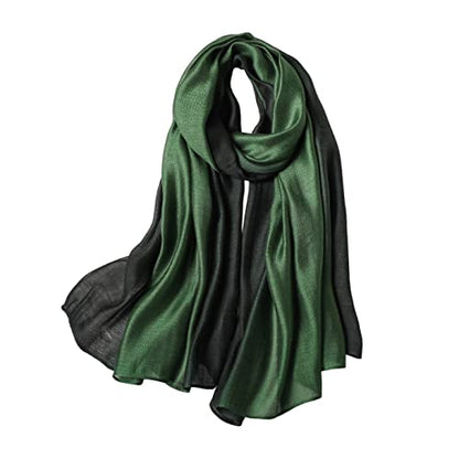 WINCESS.YU Women Gradient Scarf Long Shawls and Wraps Fashion Plain Pashmina Formal Scarf - color: Green Gradient