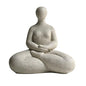 Abstract Meditation Lady Statue, 5.2 inches, White Resin Yoga Figurine, Modern Home Office Desk Decor - color: Rough White