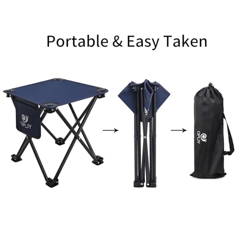 Opliy Camping Stool, Folding Small Chair Portable Camp Stool for Camping Fishing Hiking Gardening and Beach, Camping Seat with Carry Bag (Blue) - color: Blue