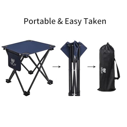 Opliy Camping Stool, Folding Small Chair Portable Camp Stool for Camping Fishing Hiking Gardening and Beach, Camping Seat with Carry Bag (Blue) - color: Blue