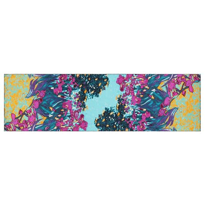 JWSilk Long Charmeuse Silk Scarf Classic Art Print - color: Purple Iris By Van Gogh