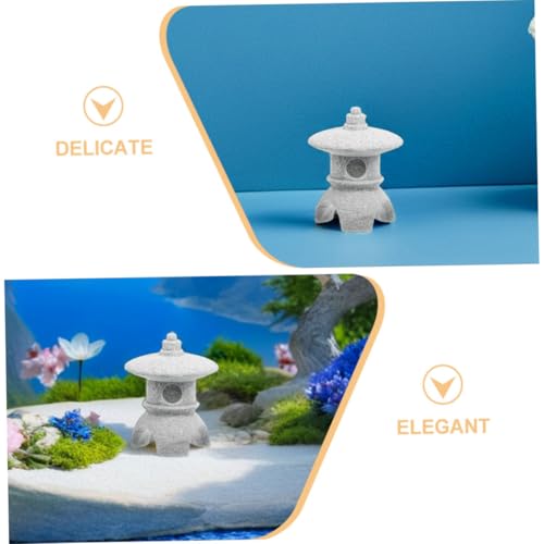 Miniature Japanese Pagoda Lantern Stone Statue for Zen Gardens Bonsai and Aquarium Decor Asian Landscape Ornament for Peaceful Home Settings