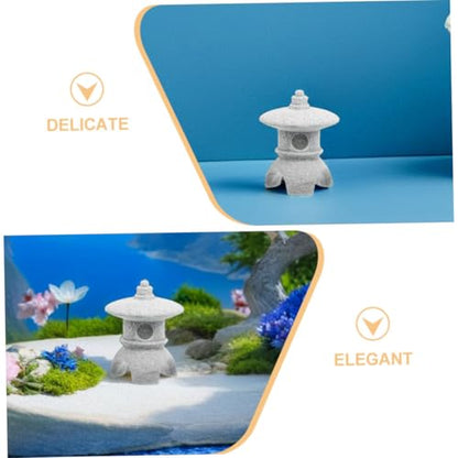 Miniature Japanese Pagoda Lantern Stone Statue for Zen Gardens Bonsai and Aquarium Decor Asian Landscape Ornament for Peaceful Home Settings