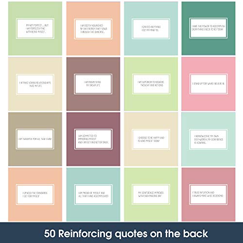50 Affirmation Card for Women With 100 positive affirmation quotes, daily affirmation cards set. Self Care and Meditation Gift For Women. Empowering, Inspirational Affirmation for Stress Relief - color: 50BluePink