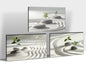 3 Panels Zen Wall Art, Stone and Green Leaf Pictures Zen Wall Decor Canvas Print, Yoga Spa Meditation Painting Calming Home Decorations Artwork for Spiritual Room Office Living Room Bedroom Bathroom