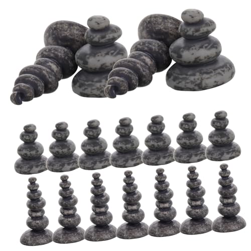 ERINGOGO Timeless Resin Stone Garden Statue 20pcs Japanese Zen Design Balancing Rock Decor for Meditation and Yoga