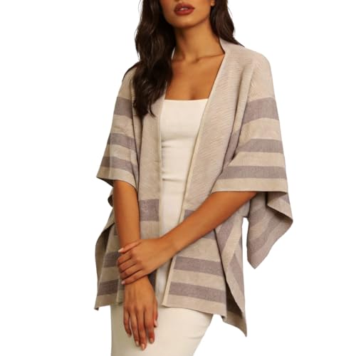 LEO'VASE 2025 Fall Fashion Must Haves Classic Stripes Shawl Wraps for Women - Winter Clothing Essential - size: Medium