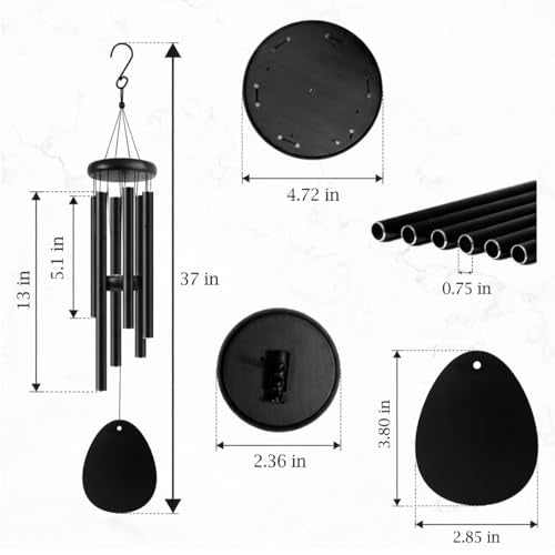 Personalized Memorial Wind Chimes for Outside Custom Photo with Name & Date, in Loving Memory - Sympathy Gifts - Keepsake Loss of Beloved One - size: Wind Chimes