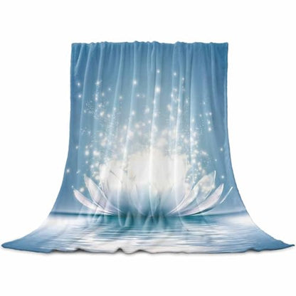 Flannel Fleece Blankets Meditation Lotus Flower Soft Cozy Warm Fuzzy Throw Blanket Asian Zen Spiritual All Seasons Use Plush Lightweight Throws for Sofa Couch Bed Travel,32x48in - size: 32x48in