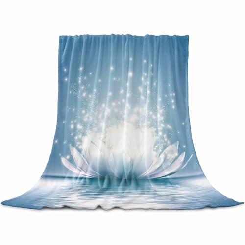 Flannel Fleece Blankets Meditation Lotus Flower Soft Cozy Warm Fuzzy Throw Blanket Asian Zen Spiritual All Seasons Use Plush Lightweight Throws for Sofa Couch Bed Travel,40x50in - size: 40x50in