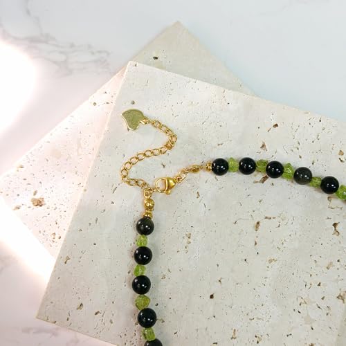 Crystal Pendant Necklaces Healing love Women's Men's choker Obsidian Tiger eye White Crystal Black Gold waterproof dainty Charm stackable statement Cute Stone necklace Unisex - style: Olivine