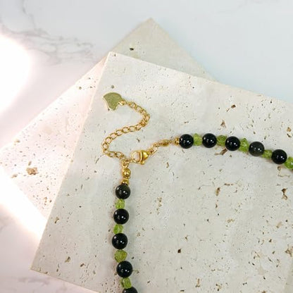 Crystal Pendant Necklaces Healing love Women's Men's choker Obsidian Tiger eye White Crystal Black Gold waterproof dainty Charm stackable statement Cute Stone necklace Unisex - style: Olivine