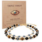 Farfume Crystal Bracelet Beaded Bracelets 4mm Natural Stone Beads Gemstone Handmade Jewelry Gift for Women - color: Evil Eye-Protection & Good Luck