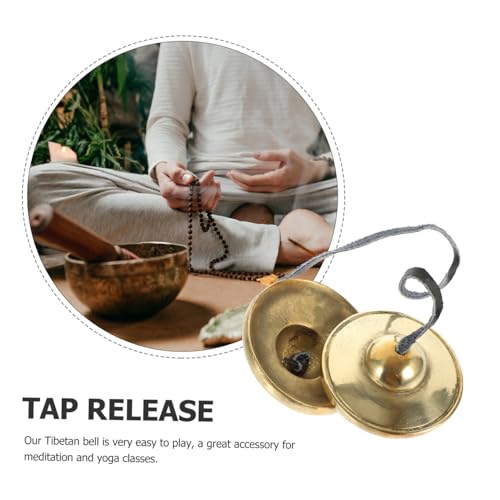 Meditation Bell Copper Cymbals for Yoga and Mindfulness Portable Design for Easy Use for Meditation Sound Therapy and Spiritual Practices