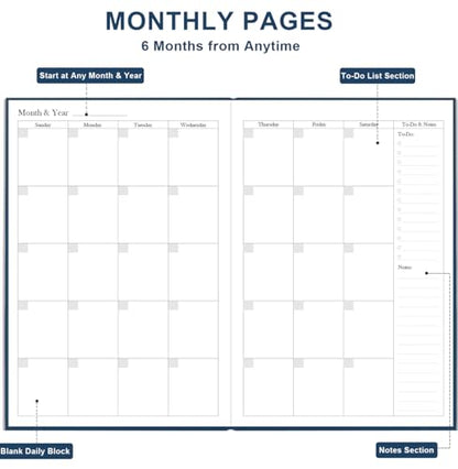 Self-Mastery Journal for Men - 182 Days Daily Reflection Notebook – Mental Health Journal, Anxiety & Guided Journal for Women & Men, Meditation & Mood Log, Blue