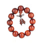 Men Women Buddhist 12 Prayer Mala Beads Sandalwood Bracelet Natural Wood Bead Yoga Meditation String Relieve Anxiety Bracelets - color: Red Sandalwood