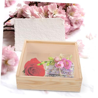 Alipis Acrylic Lid Wooden Box for Storage Jewelry Organizer Wooden Sliding Lid Space-saving Lightweight for Home Bedroom Travel