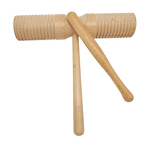 Latin American Music, Guiro Wood Percussion Instrument,Pine Training Musical Tone Block Rasp with Wood Scraper, Cuban Style Guiro 7 * 1.5in (1 Pcs)