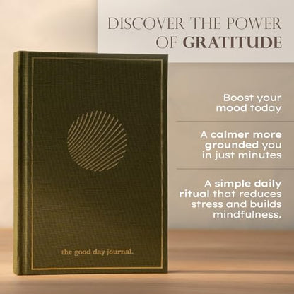 ANECDOTE. Gratitude Journal – The Good Day Journal for Happiness, Mindfulness and Reflection, Feel Happier and Less Stressed, Inspirational Daily Journal for Women & Men - Moss Green - color: Moss Green