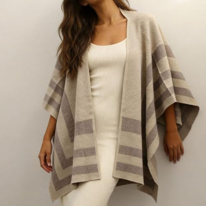 LEO'VASE 2025 Fall Fashion Must Haves Classic Stripes Shawl Wraps for Women - Winter Clothing Essential - size: Medium