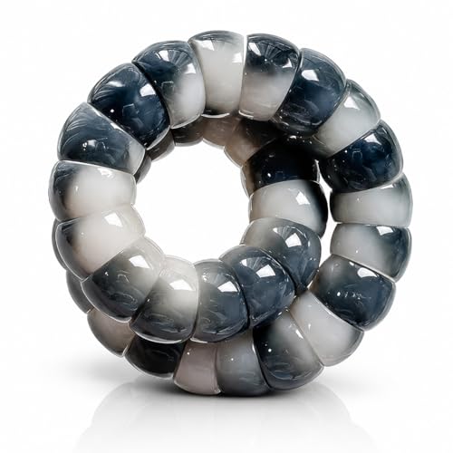 MUDI Bracelet For Women, Bodhi Seed Beads Bracelets Fidget Healing Energy Protection Stretch to My Man Jewelry Gift - color: Oval Ink White