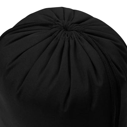 Black Cotton Drawstring Bags, Reusable Quality with Double String, For Pantry Gifts Kitchen - Pack of 6 (Black Cotton Blend, 6 x 8 Inch) - color: Black Cotton Blend, size: 6 x 8 Inch