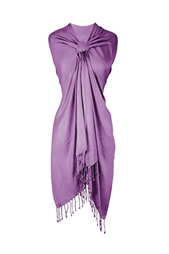 Peach Couture Women’s Pashmina Shawl Wrap – Warm Long Large Scarf for Evening Dress, Bridesmaid, Wedding & Bridal Wear - color: Lavender