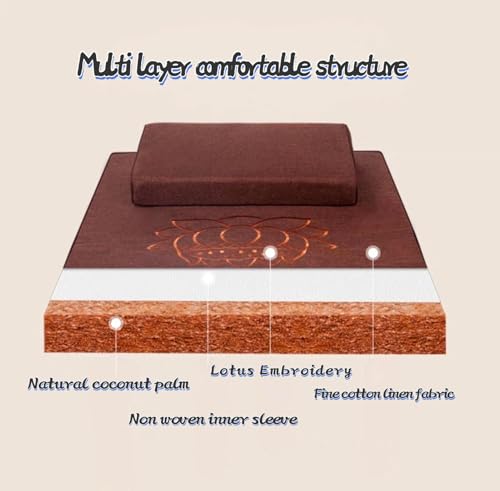 Meditation Mats,Futons, Household Folding, Thickened Fabrics, Coconut Palm, Kneeling Mats(Size:28x28inch,Color:Coffee) - color: Coffee, size: 28x28inch