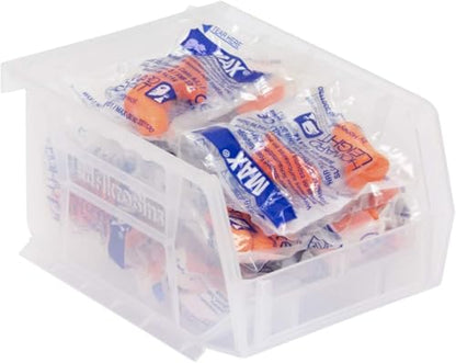 Akro-Mils 30210 AkroBins Plastic Storage Bins, Space-Saving Stackable Bins for Garage, Pantry, Craft Organization, 5" x 4" x 3", Clear, 24-Pack - color: Clear