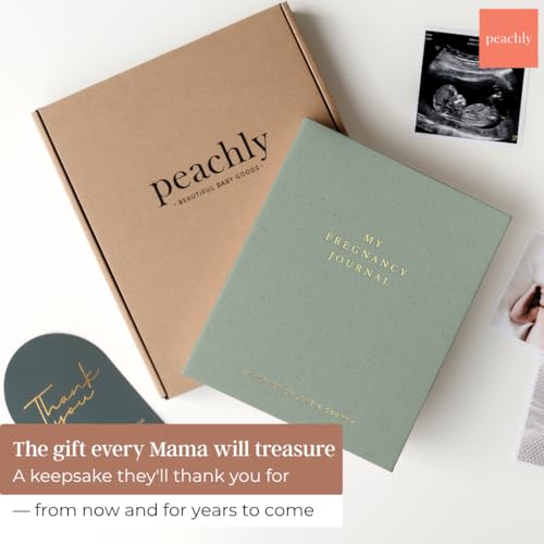 Peachly Pregnancy Journal - Linen Pregnancy Book to Capture Every Milestone - Pregnancy Must Haves - Baby Book Keepsake Pregnancy Journals For First Time Moms and Experienced Moms (Sage) - color: Sage