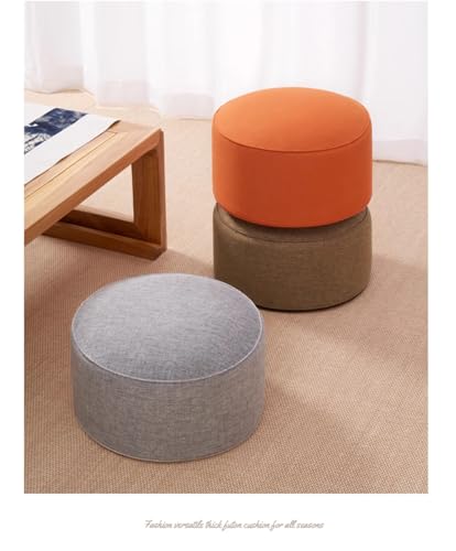 Large Thicken Floor Pillow Washable Cotton Linen Medication Cushion Round Tatami Seat Cushion for Yoga Living Room Balcony Room Party Decoration