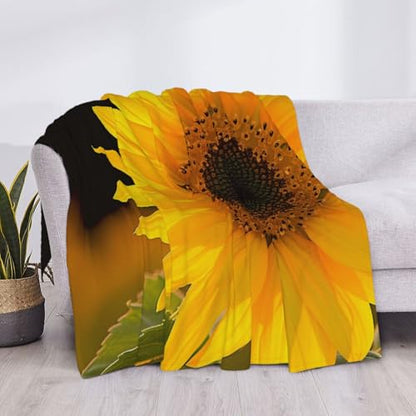 Wild Flower Sunflower Prints Throw Blanket (280g Flannel) Anti-Pilling Warm Fuzzy Blankets for Bed Sofa Couch Travel 50x40 Inch - color: Wild Flower Sunflower, size: 50x40 Inch