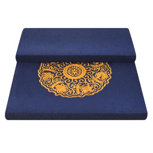 Square Meditation Cushion Mat Set with Washable Cotton Linen Cover, Larger Thick Yoga Mat Bolster Floor Pillows Seating for Adults Upgraded Meditation Accessories blue-70 * 5cm - color: Blue, size: 70*5cm