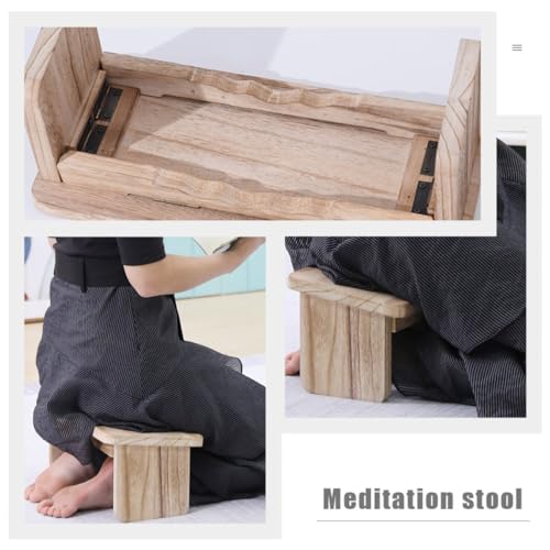 Outanaya Meditation Kneel Sit Stool Wooden Meditation Bench for Home Temple Relaxation Non-Slip Design for Comfortable Sitting and Improved Circulation