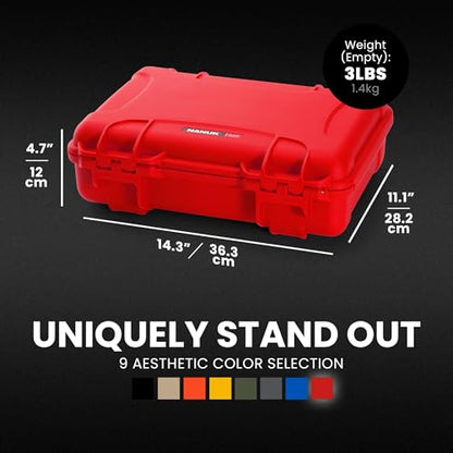 NANUK 910 Empty Waterproof Hard Case – 14.3” x 11.1” x 4.7”, Protective Case for Gear – Impact-Resistant, Dustproof, Airline Carry-On Approved – Made in Canada, Red - color: Red, style: Empty