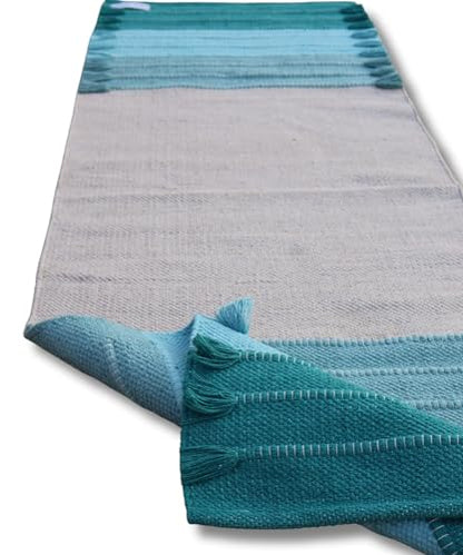 Jaipur Art & Rugs Cotton Yoga Rug - Eco-Friendly Hand-Woven Thick Mat (24”x72”x5mm) for Everyday Fitness at Home - Comfortable & Extra-Long - color: Multicolor 11