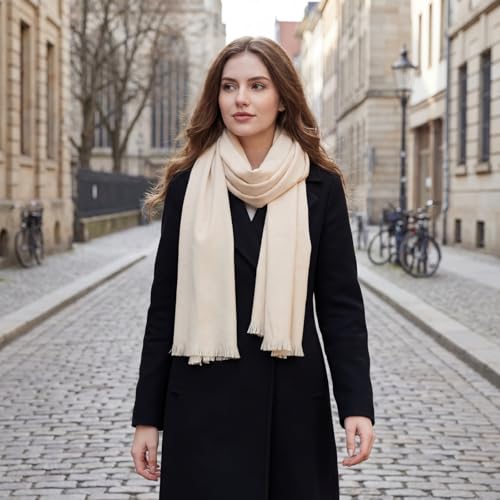 Pashmina shawls and wraps for Evening Dresses Scarf for Women Winter Shawl Wraps for Women Weedings - color: Cream