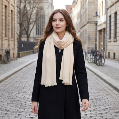 Pashmina shawls and wraps for Evening Dresses Scarf for Women Winter Shawl Wraps for Women Weedings - color: Cream