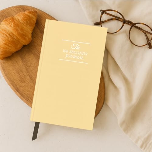 Gratitude Journal – 300 Seconds Daily Reflection with Prompts for Mindfulness, Self Care & Positive Thinking, 5 Minute Guided Journal Yellow Edition for Women & Men - color: Light Yellow